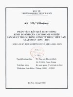 Phân tích kết quả hoạt động kinh doanh của các doanh nghiệp sản xuất thuốc tổng công ty dược việt nam