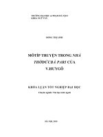 Khoá luận tốt nghiệp môtíp truyện trong nhà thờ đức bà pari của v huygô
