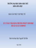 XỬ LÍ NƯỚC THẢI BẰNG PHƯƠNG PHÁP Ủ SINH HỌC