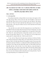 Khảo sát nhu cầu và đề ra phương án học tiếng anh hiệu quả cho sinh viên khoa kinh tế  QTKD trường đại học đồng tháp