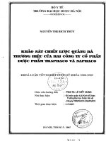 Khảo sát chiến lược quảng bá thương hiệu của hai công ty cổ phần dược phẩm traphaco và naphaco
