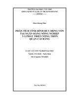 phân tích tình hình huy động vốn tại ngân hàng nông nghiệp và phát triển nông thôn quận cái răng