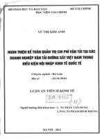 hoàn thiện kế toán quản trị chi phí vận tải tại các doanh nghiệp vận tải đường sắt việt nam trong điều kiện hội nhập kinh tế quốc tế