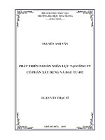 Phát triển nguồn nhân lực tại công ty cồ phần xây dựng và đầu tư 492