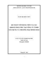 Kế toán vốn bằng tiền và các khoản phải thu tại công ty tnhh xây dựng và thương mại minh châu