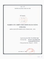 Nghiên cứu chiết strychnin sulfat bằng ethanol