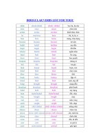 Irregular verbs list for TOEIC 