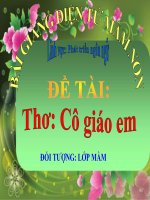 Bài giảng điện tử mầm non lớp Mầm đề tài Thơ Cô giáo em