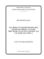 Tác động của độ mở thương mại, độ mở tài chính và cơ chế điều hành tỷ giá lên lạm phát tại các quốc gia châu á luận văn thạc sĩ  2015 
