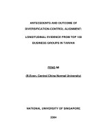 Antecedents and outcome of diversification control alignment longitudinal evidence from top 100 business groups in taiwan