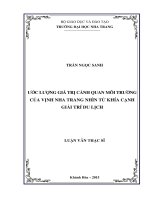 Ước lượng giá trị cảnh quan môi trường của vịnh nha trang nhìn từ khía cạnh giải trí du lịch