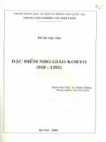 Đặc điểm nho giáo koryo (918   1392) 