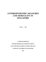 Anthropometric measures and mortality in singapore