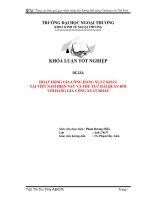 HOẠT ĐỘNG GIA CÔNG HÀNG XUẤT KHẨU tại VIỆT NAM HIỆN NAY và THỦ tục hải QUAN đối với HÀNG GIA 