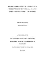 An unifying framework for understanding the electrooxidation of small organic molecules for fuel cell applications