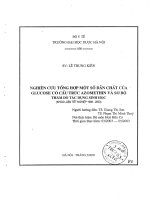 Nghiên cứu tổng hợp một số dẫn chất của glucose có cấu trúc azomethin và sơ bộ thăm dò tác dụng sinh học