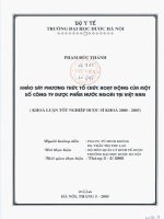 Khảo sát phương thức tổ chức hoạt động của một số công ty dược phẩm nước ngoài tại việt nam