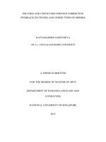 Focused and unfocused written corrective feedback on tenses and other types of errors 