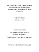 Application of support vector machine to prediction of cross reactive allergens and recognition of viral sequences