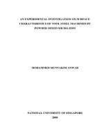 An experimental investigation on surface characteristics of tool steel using powder mixed micro EDM