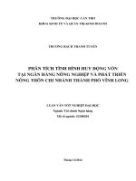 phân tích tình hình huy động vốn tại ngân hàng nông nghiệp và phát triển nông thôn chi nhánh thành phố vĩnh long