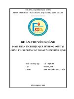 phân tích hiệu quả sử dụng vốn tại công ty cổ phần cấp thoát nước bình định