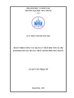 Hoàn thiện công tác quản lý thuế đối với các hộ kinh doanh tại chi cục thuế thành phố nha trang