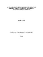 An examination of the risk return behavior for real estate mezzanine   the singapore experience