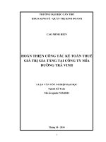 hoàn thiện công tác kế toán thuế giá trị gia tăng tại công ty mía đường trà vinh