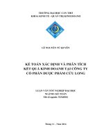 kế toán xác định và phân tích kết quả kinh doanh tại công ty cổ phần dược phẩm cửu long