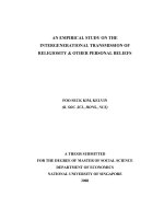 An empirical study on the intergenerational transmission of religiosity  other personal beliefs