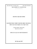 Luận án tiến sĩ giải pháp phát triển thương hiệu cho hàng thuỷ sản xuất khẩu của việt nam (TT)