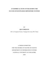 An empirical study on measuring the success of knowledge repository systems