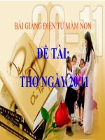 Bài giảng điện tử mầm non lớp Mầm đề tài Thơ ngày 20 tháng 11
