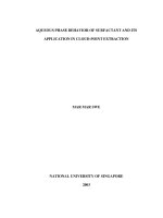 Aqueous phase behaviour of surfactant and its application in cloud point extraction
