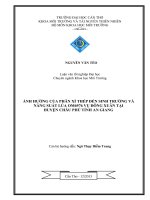 ảnh hưởng của phân xỉ thép đến sinh trưởng và năng suất lúa om6976 vụ đông xuân tại huyện châu phú tỉnh an giang