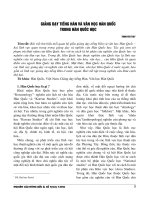 Giảng dạy tiếng hàn và văn học hàn quốc trong hàn quốc học 