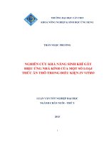 nghiên cứu khả năng sinh khí gây hiệu ứng nhà kính của một số loại thức ăn thô trong điều kiện in vitro