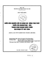 Bước đầu nghiên cứu và đánh giá động thái phát triển của marketing   MIX trong kinh doanh dược phẩm giai đoạn từ 1987 2004