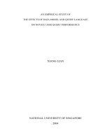 An empirical study of the effects of data model and query language on novice user query performance