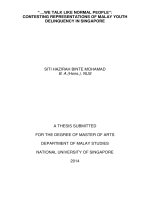 We talk like normal people contesting representations of malay youth delinquency in singapore 