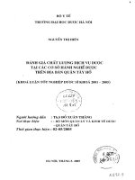 Đánh giá chất lượng dịch vụ dược tại các cơ sở hành nghề dược trên địa bàn quận tây hồ