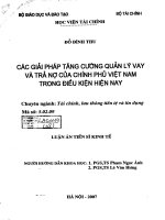 các giải pháp tăng cường quản lý vay và trả nợ của chính phủ việt nam trong điều kiện hiện nay