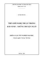Thế giới nghệ thuật trong bảo ninh   những truyện ngắn