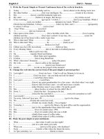 Tenses exercises in language  English