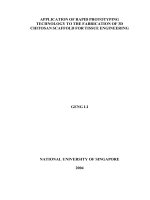 Application of rapid prototyping technology to the fabrication of 3d chitosan scaffold for tissue engineering
