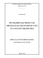Đô thị hiện đại trong tập truyện ngắn thành phố đi vắng của nguyễn thị thu huệ (KL07173)
