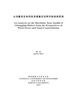 AN ANALYSIS ON THE DISYLLABIC TONE SANDHI OF CHONGQING DIALECT FROM THE PERSPECTIVE OF WORD STRESS AND TONAL COARTICULATION