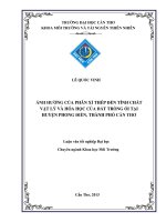 ảnh hưởng của phân xỉ thép đến tính chất vật lý và hóa học của đất trồng ổi tại huyện phong điền, thành phố cần thơ