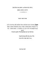 Khoá luận tốt nghiệp xây dựng đề kiểm tra đánh giá năng lực của học sinh trong dạy học phần tiến hóa và sinh thái học sinh học 12